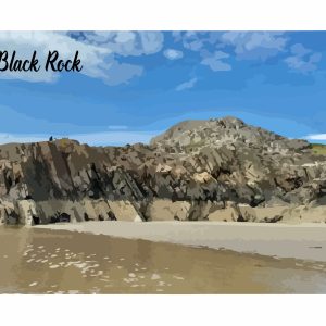 Black rock Sands A4 Print