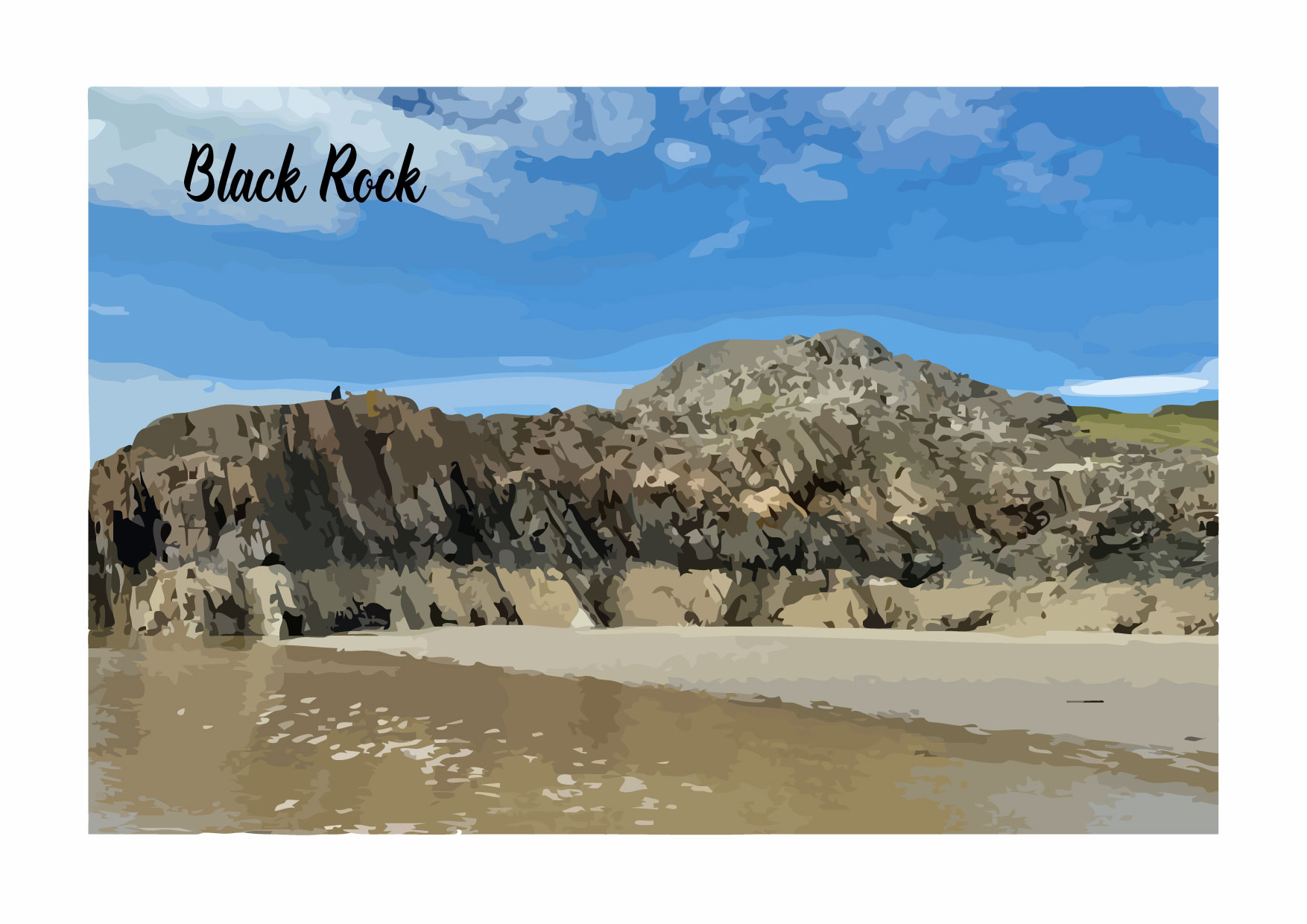 Black rock Sands A4 Print