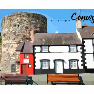 Little Red House Conwy A4 Print