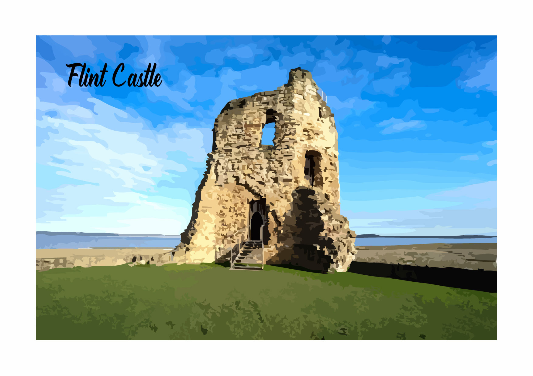 Flint Castle A4 Print