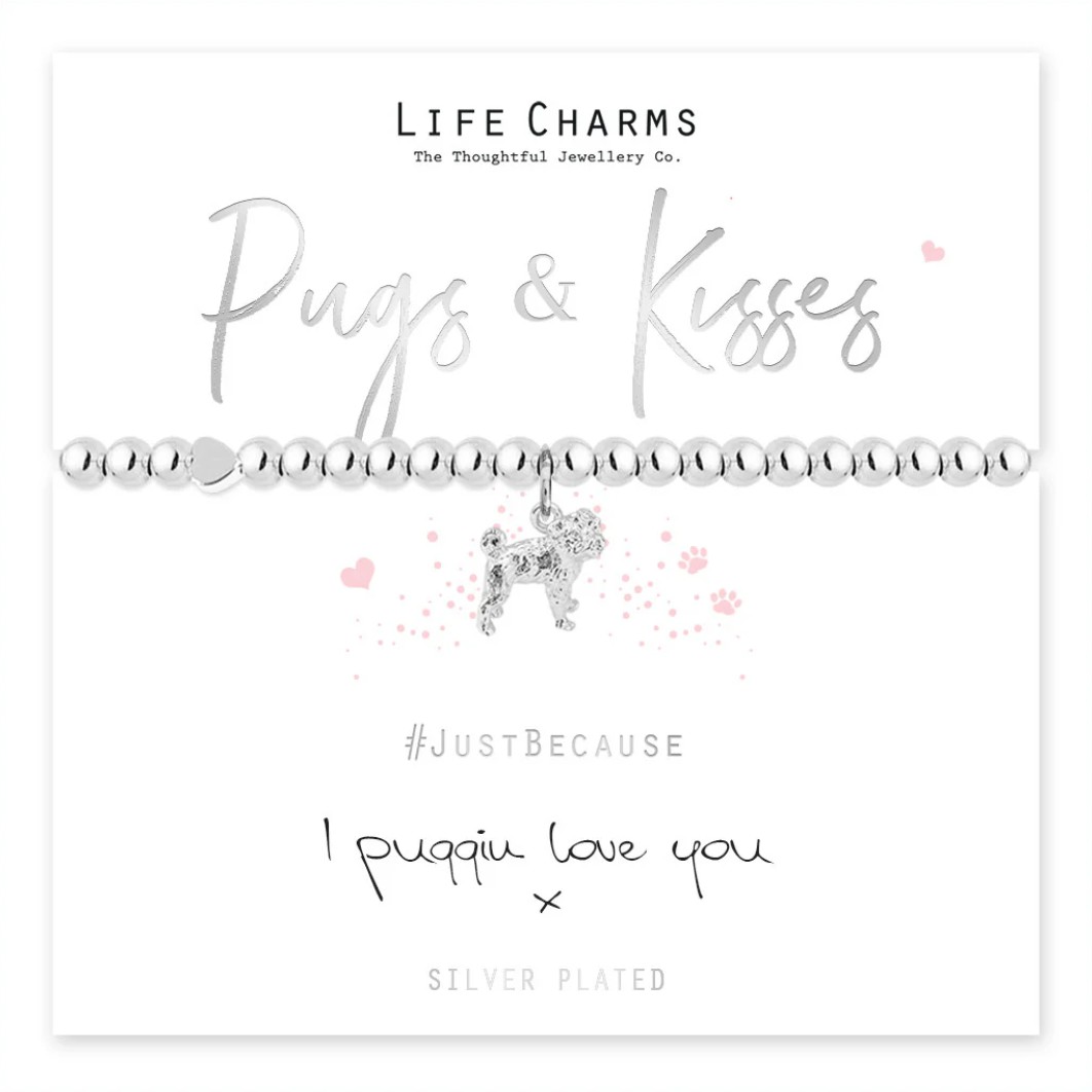 Life Charms Bracelet Pugs & Kisses