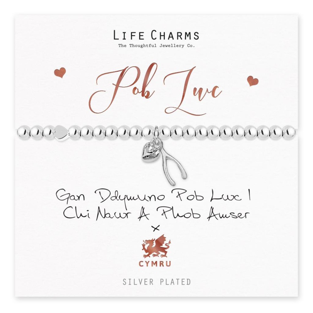 Life Charms Bracelet Welsh - Pob Lwc - Good Luck