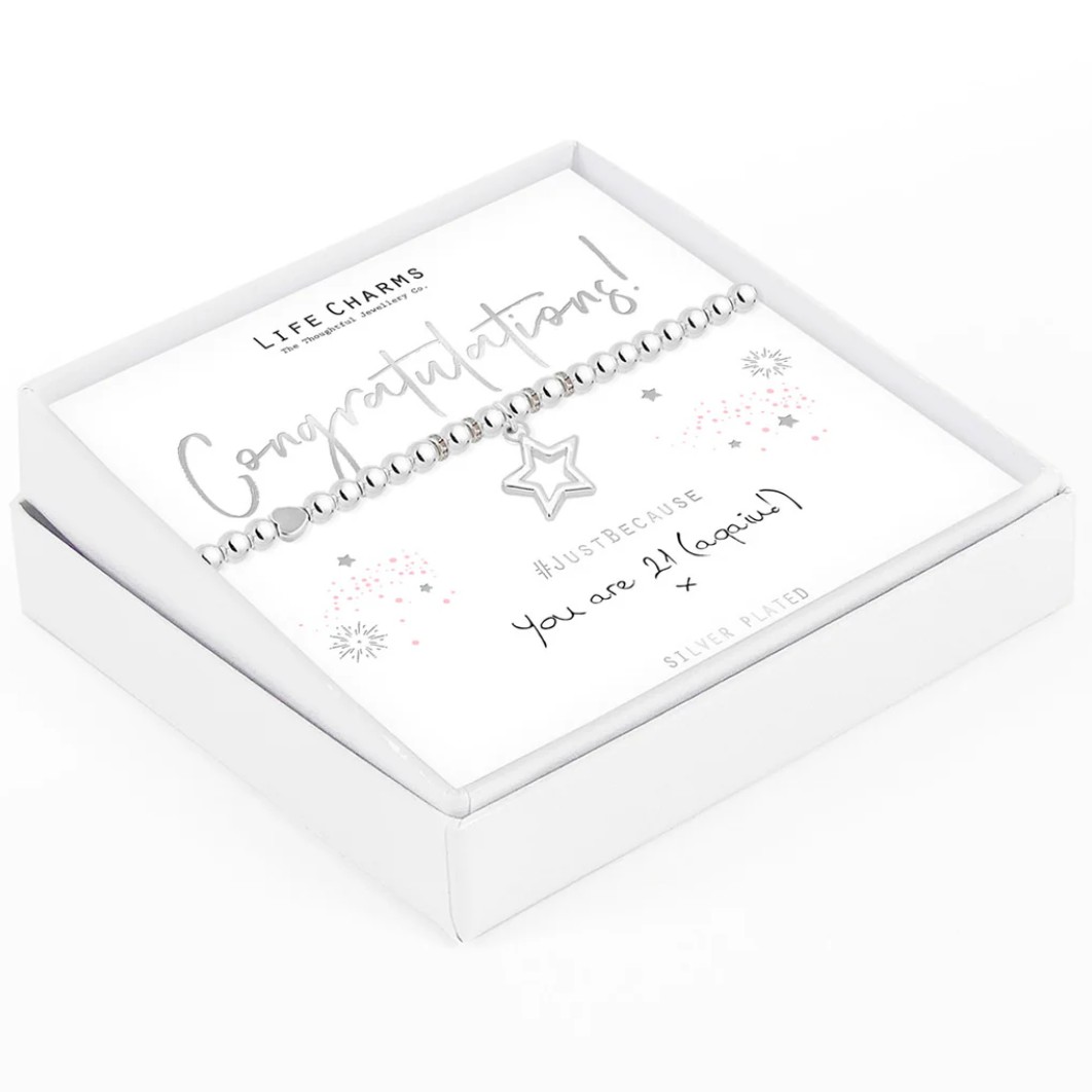 Life Charms Bracelet Congratulations 21 Again!