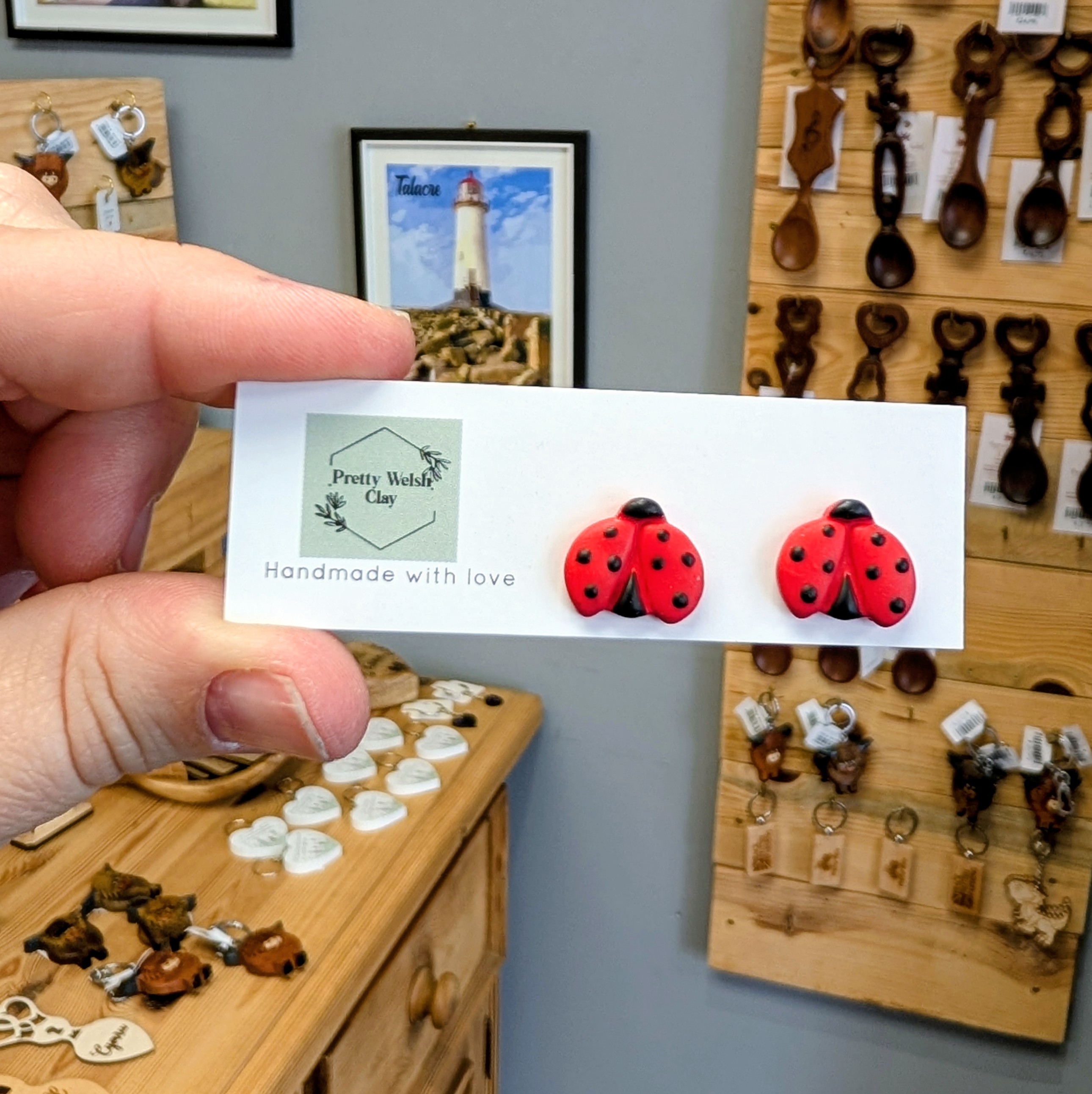 Ladybug Stud Earrings