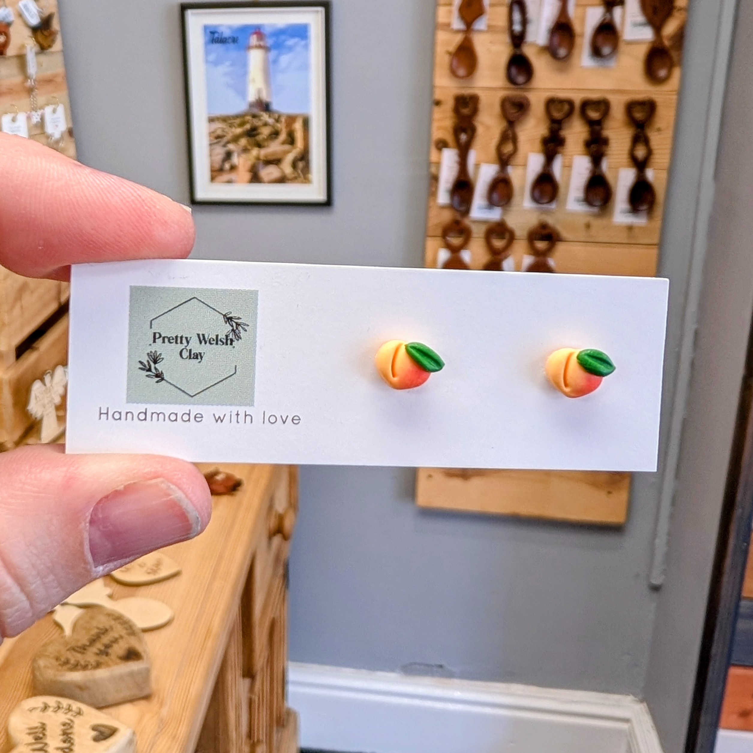 Peach Stud Earrings