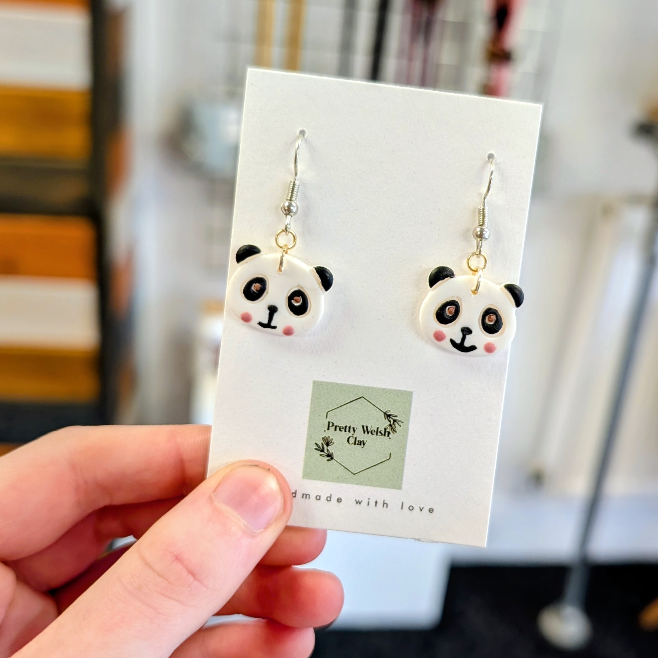 Panda Drop Earrings