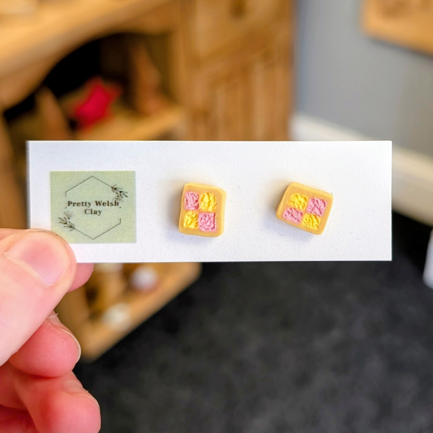Battenberg Stud Earrings