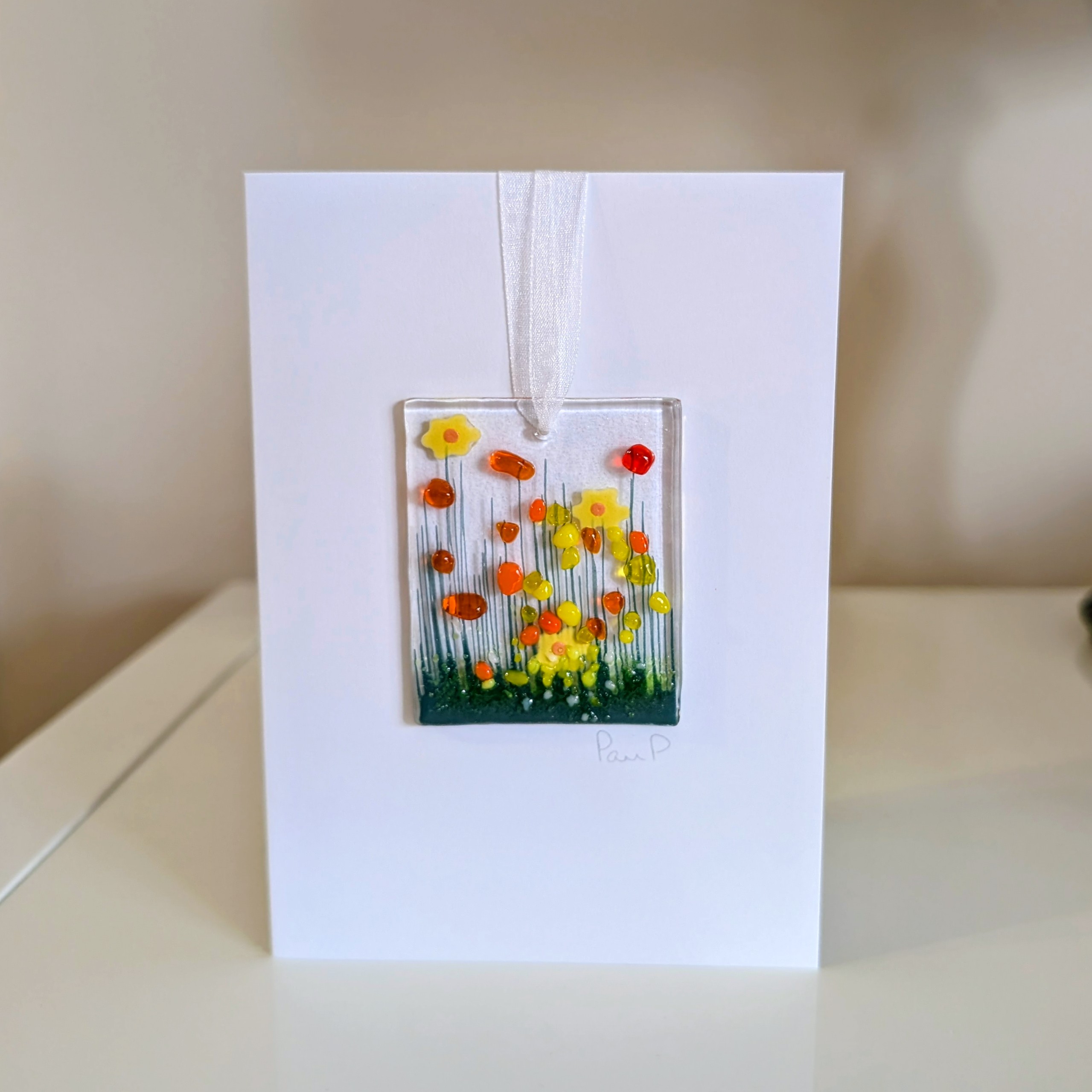 Daffodil Detachable Glass Decoration Card