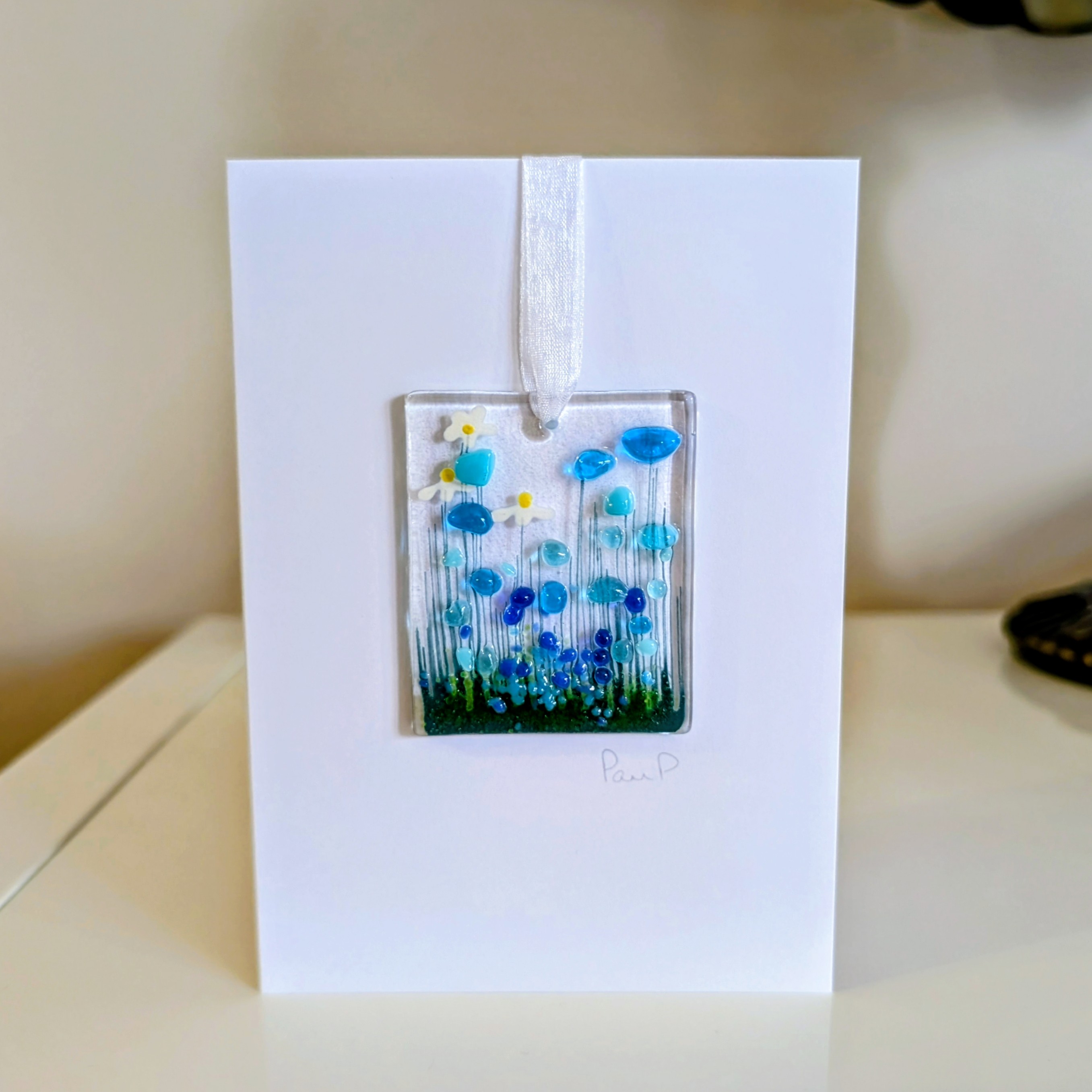 Cornflower Detachable Glass Decoration Card